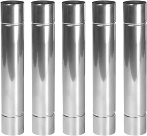 Stove Pipe 2.36" Chimney Pipe Thicken Stainless Steel Solowilder Chimney Cap Wood Stove Flue Extend 14" (5 pcs)