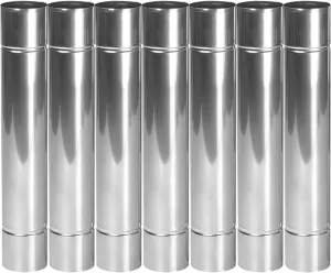 Stove Pipe 2.36" Chimney Pipe Thicken Stainless Steel Solowilder Chimney Cap Wood Stove Flue Extend 14" (7 pcs)