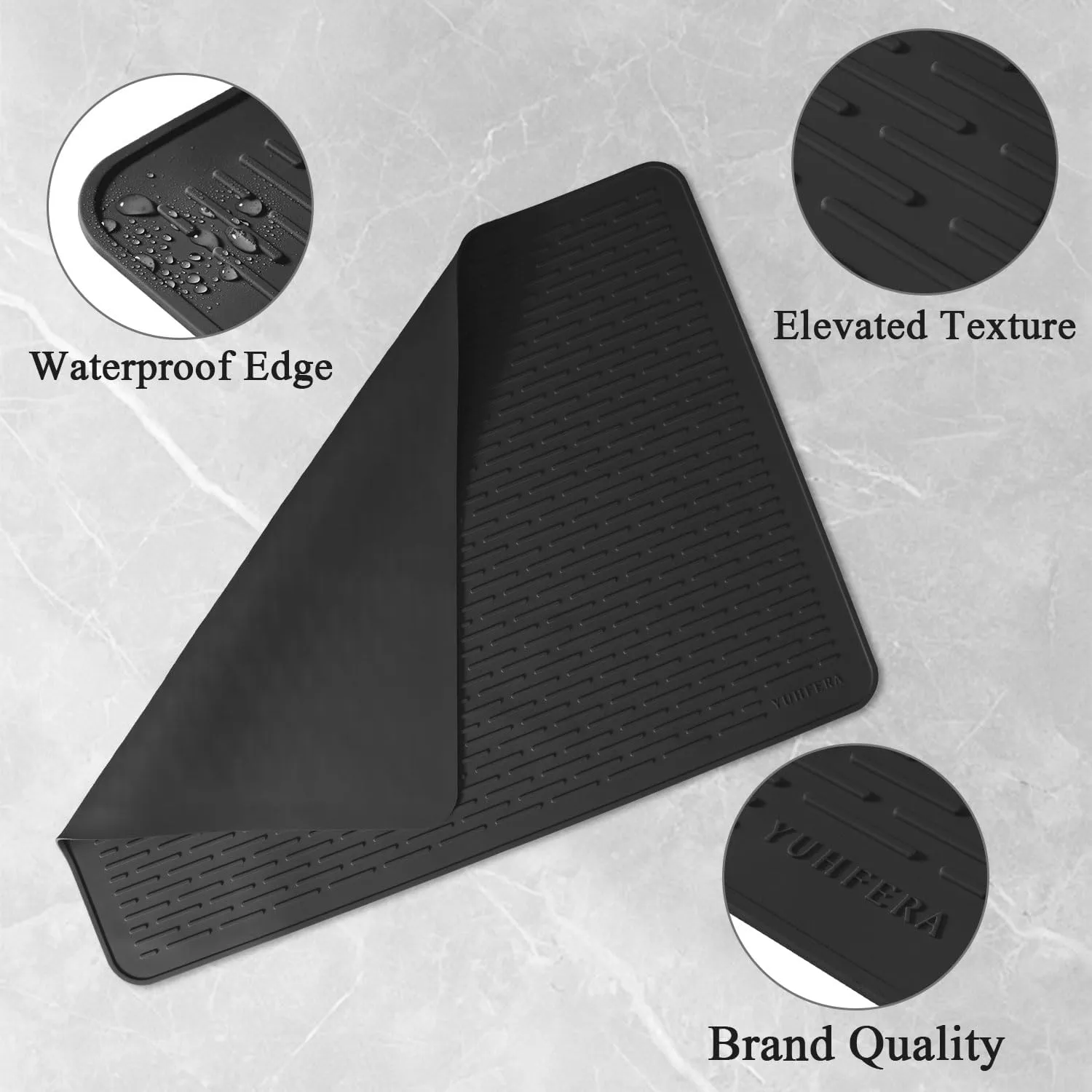 Stove Top Cover for Electric Stove - Silicone Stove Mat for Glass Top, Glass Cooktop Protector, XL Dish Drying Mats For Kitchen,Oven Covers for Electric Stove (Black,28 x 20)