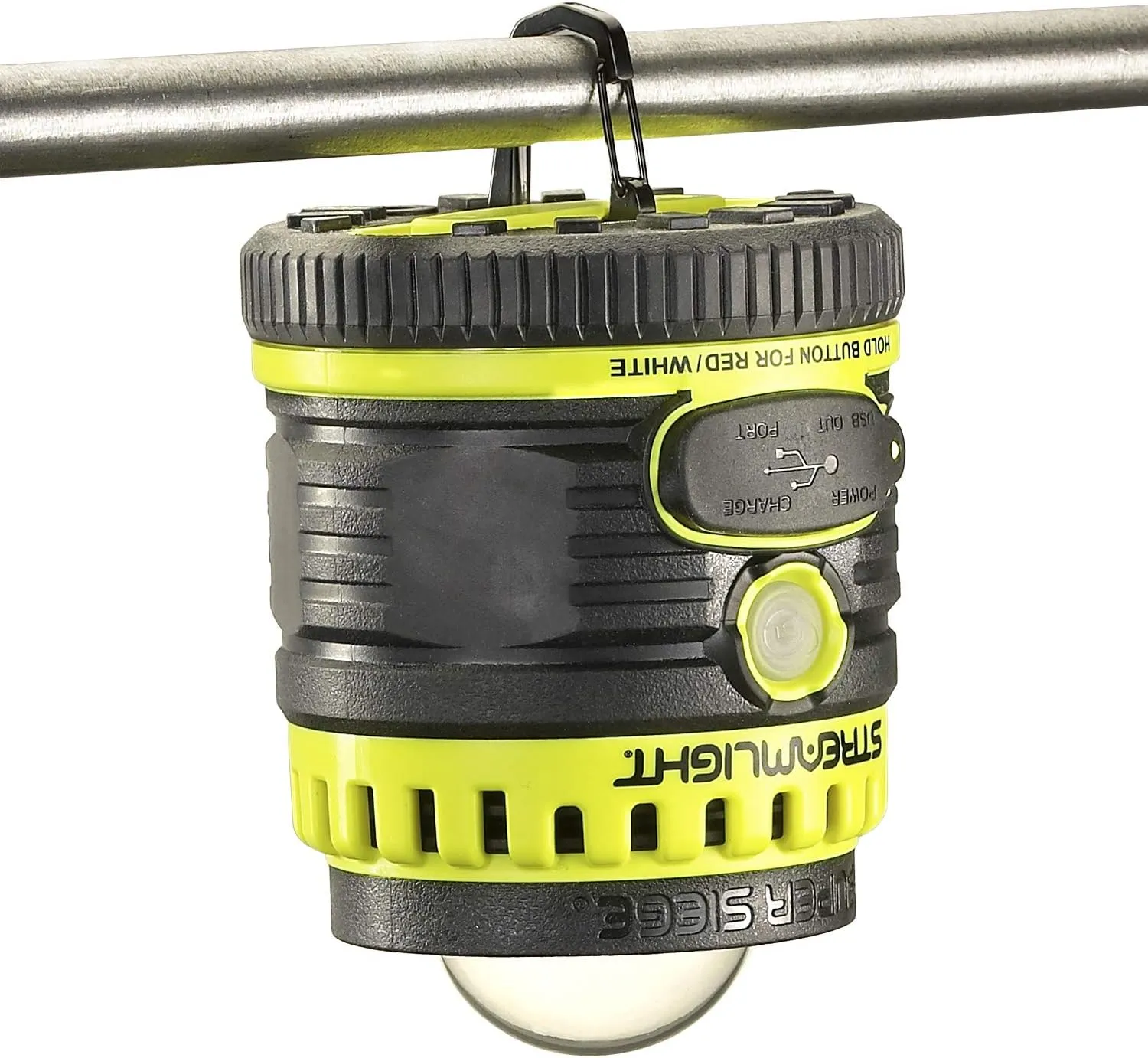 Streamlight 44945 Super Siege 1100-Lumen Rechargeable Outdoor Hand Lantern/Flashlight with 120-Volt AC Charger and Portable USB Charger, Yellow