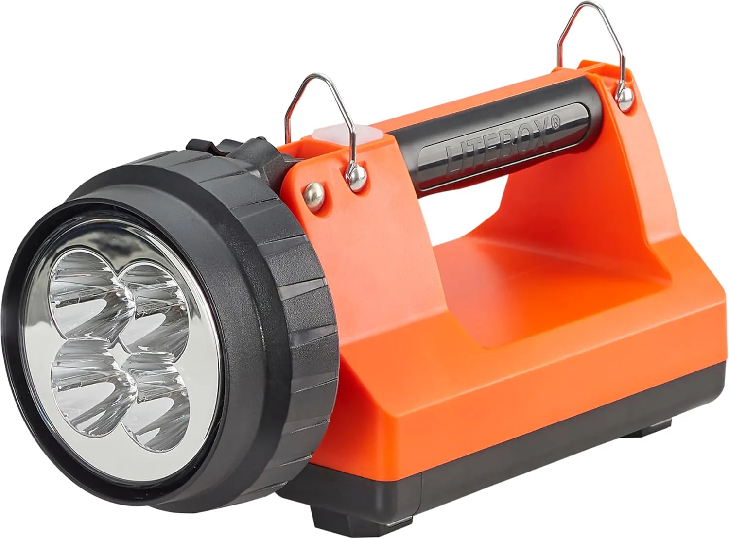 Streamlight 45855 E-Spot LiteBox 1500-Lumen 110000 Candela Rechargeable Spot Beam Lantern with Vehicle Mount System, Direct Wire DC Charging Rack, and Heavy Duty Shoulder Strap, Orange