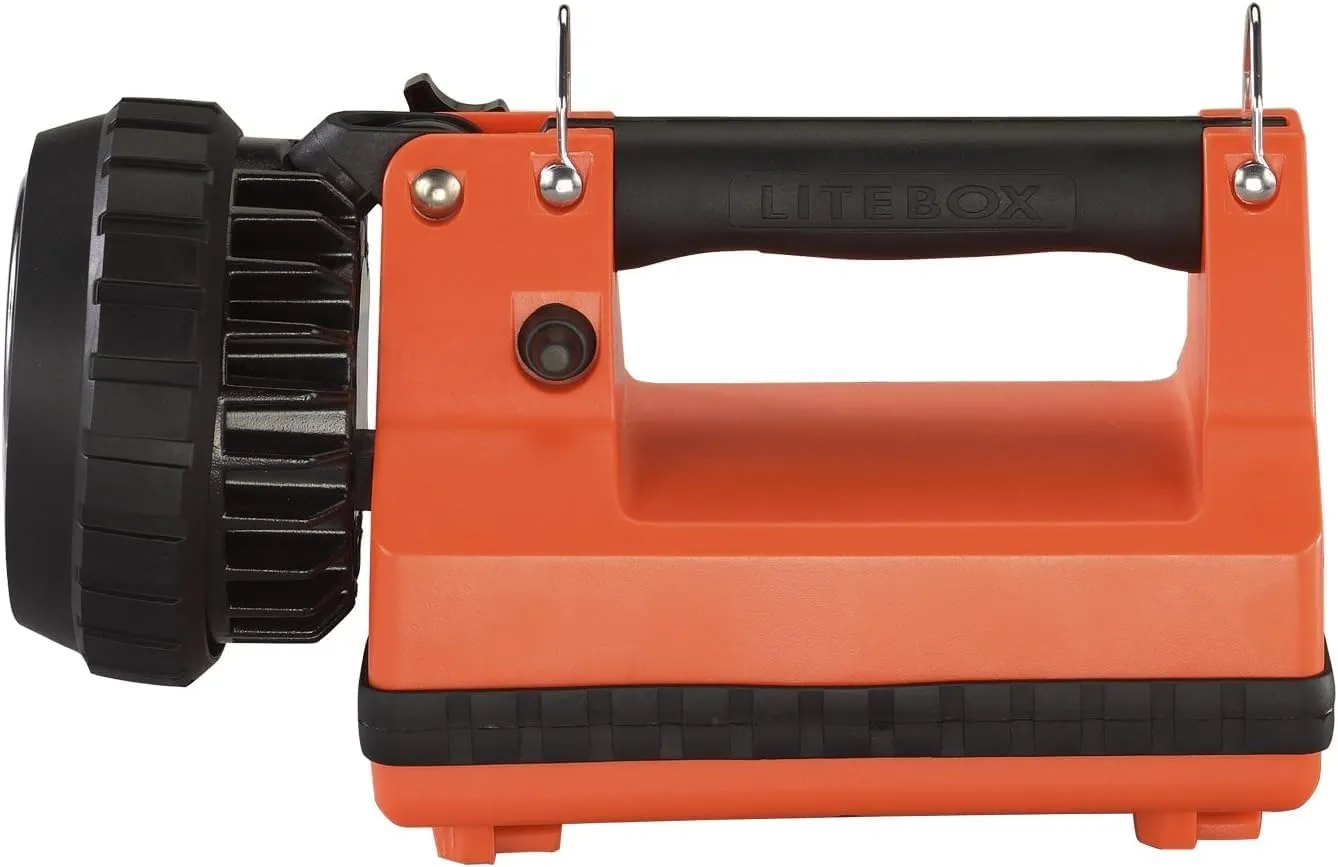 Streamlight 45855 E-Spot LiteBox 1500-Lumen 110000 Candela Rechargeable Spot Beam Lantern with Vehicle Mount System, Direct Wire DC Charging Rack, and Heavy Duty Shoulder Strap, Orange