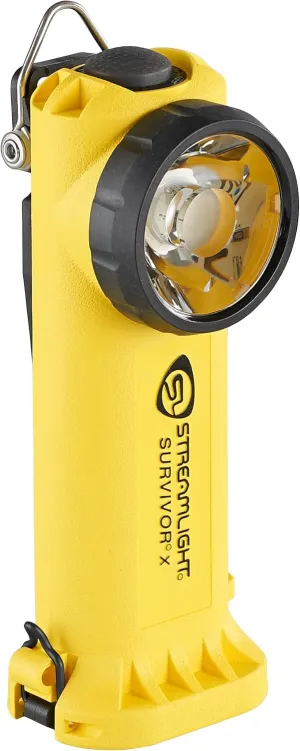 Streamlight 90244 Survivor X USB 250-Lumen USB Rechargeable Right-Angle Firefighter's Flashlight with Rechargeable Battery Pack, Yellow
