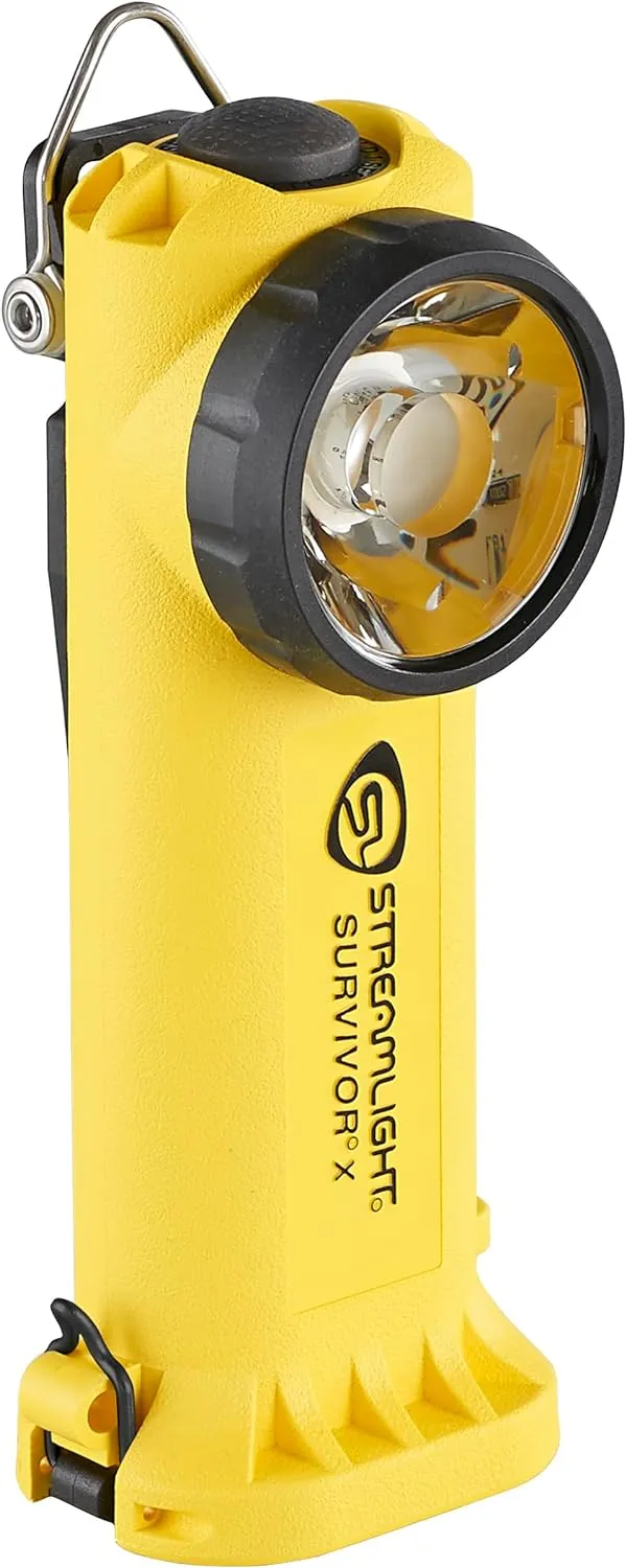Streamlight 90244 Survivor X USB 250-Lumen USB Rechargeable Right-Angle Firefighter's Flashlight with Rechargeable Battery Pack, Yellow