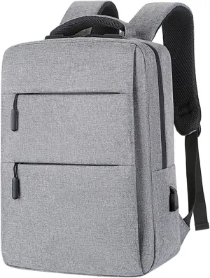 Student Backpack Fashionable New Pattern Simple Solid Color Large Capacity Comfortable Shoulder Men (Grey, One Size)