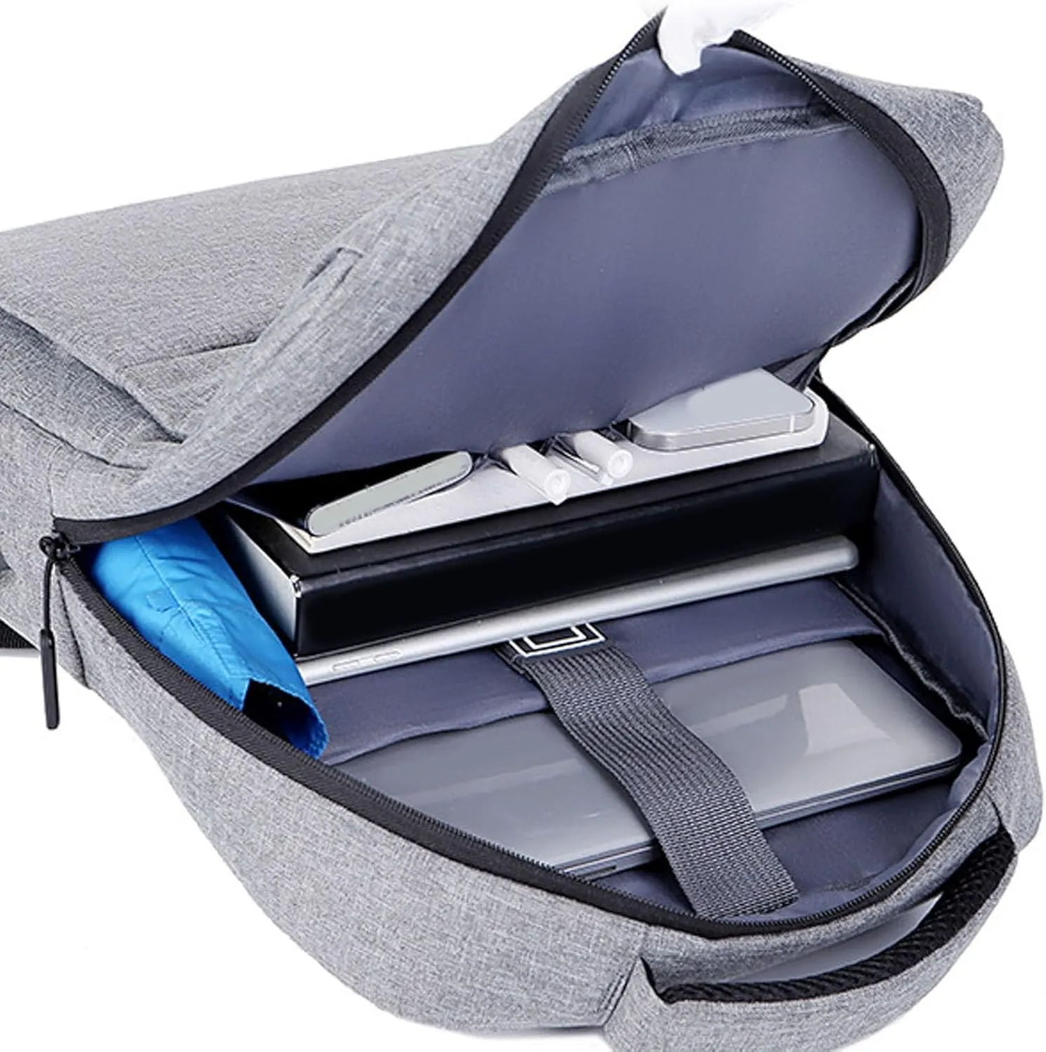 Student Backpack Fashionable New Pattern Simple Solid Color Large Capacity Comfortable Shoulder Men (Grey, One Size)