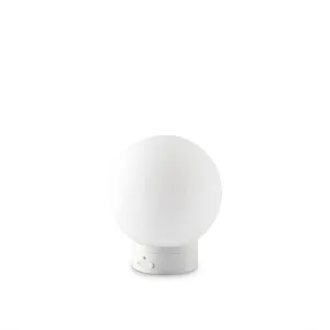 SUN: White Rechargeable Portable Outdoor Lamp with Opal Glass Shade