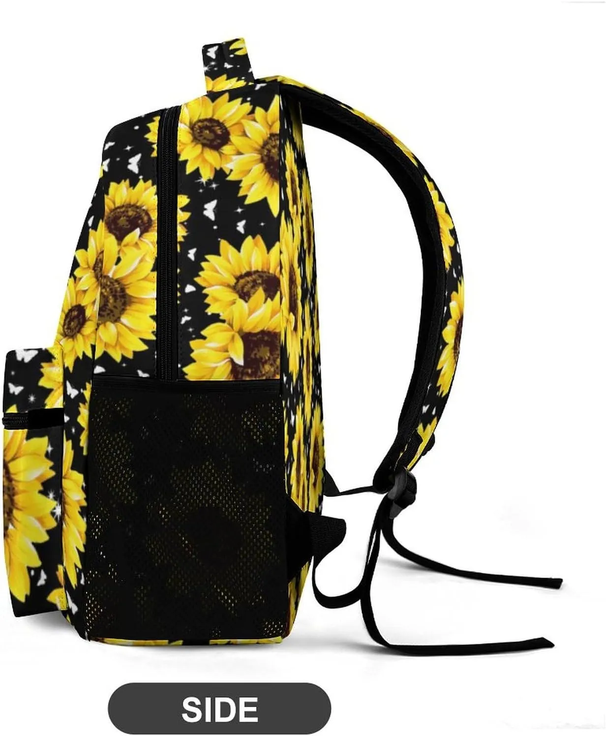 Sunflower School Backpack for Kids Girls Boys, 16 Inch Cute Sunflowers Themed Bookbag, Personalized School Backpack for Students Children, Lightweight, Large Capacity
