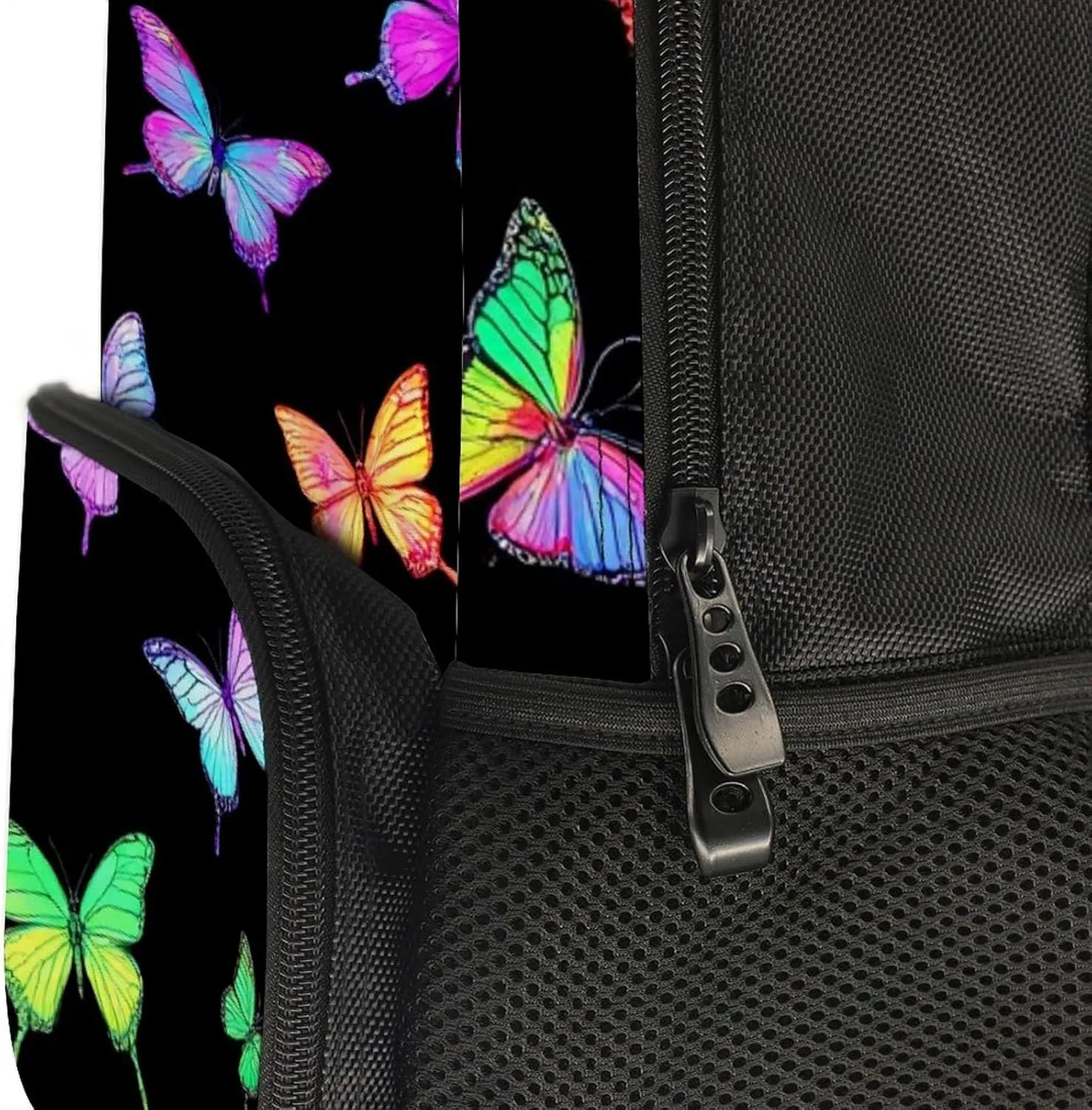 Supdreamc Lightweight Daypack Backpack for Trekking Work Running - Big Capacity Multipurpose Anti-Theft Bookbag, Black Colorful Monarch Butterfly Business Computer Bag