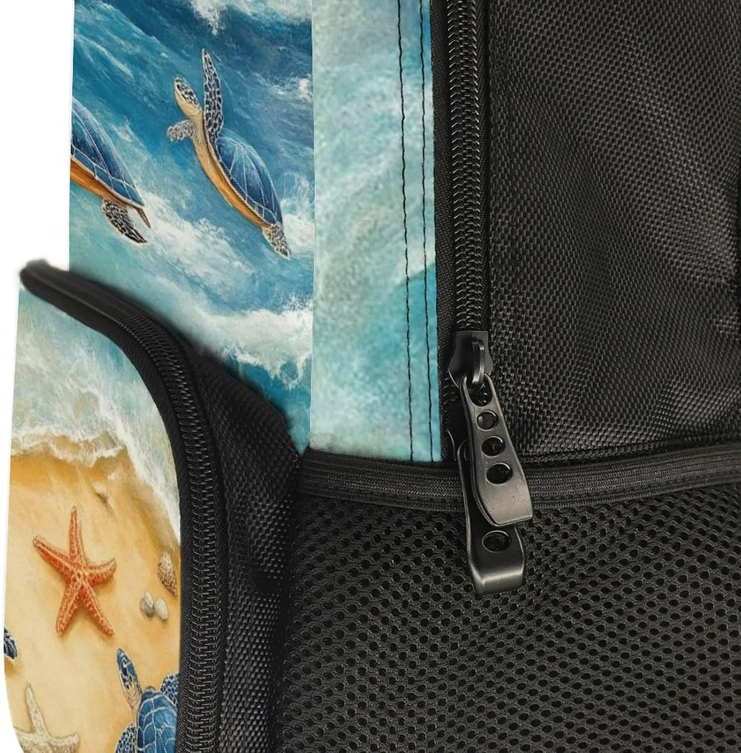 Supdreamc Men Women Polyester Beach Turtles Daypack Big Capacity Shoulder Bag With Smooth Zippers for Hiking Work Walking Cycling