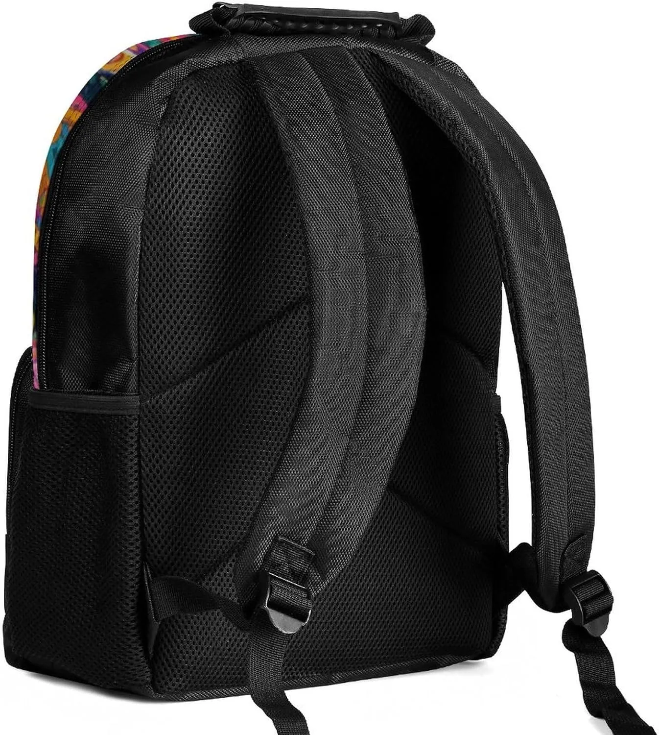 Supdreamc Polyester Daypack Backpack for Sports Travel Running - Big Capacity Anti-Theft Multipurpose Carry On Bag, Colorful Flowers Leaves Paisley Art Laptop Book Bag Rucksack