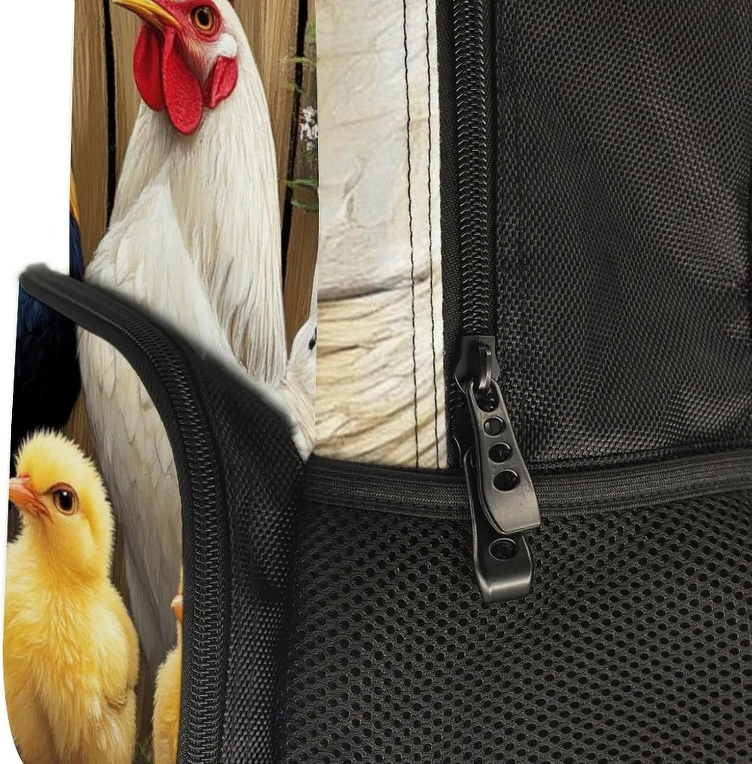 Supdreamc Polyester Daypack for Camping Travel Walking Cycling - Big Capacity Anti-Theft Multipurpose Bookbag, Chicken Rooster Garden Flowers Painting Camping Outdoor Backpack