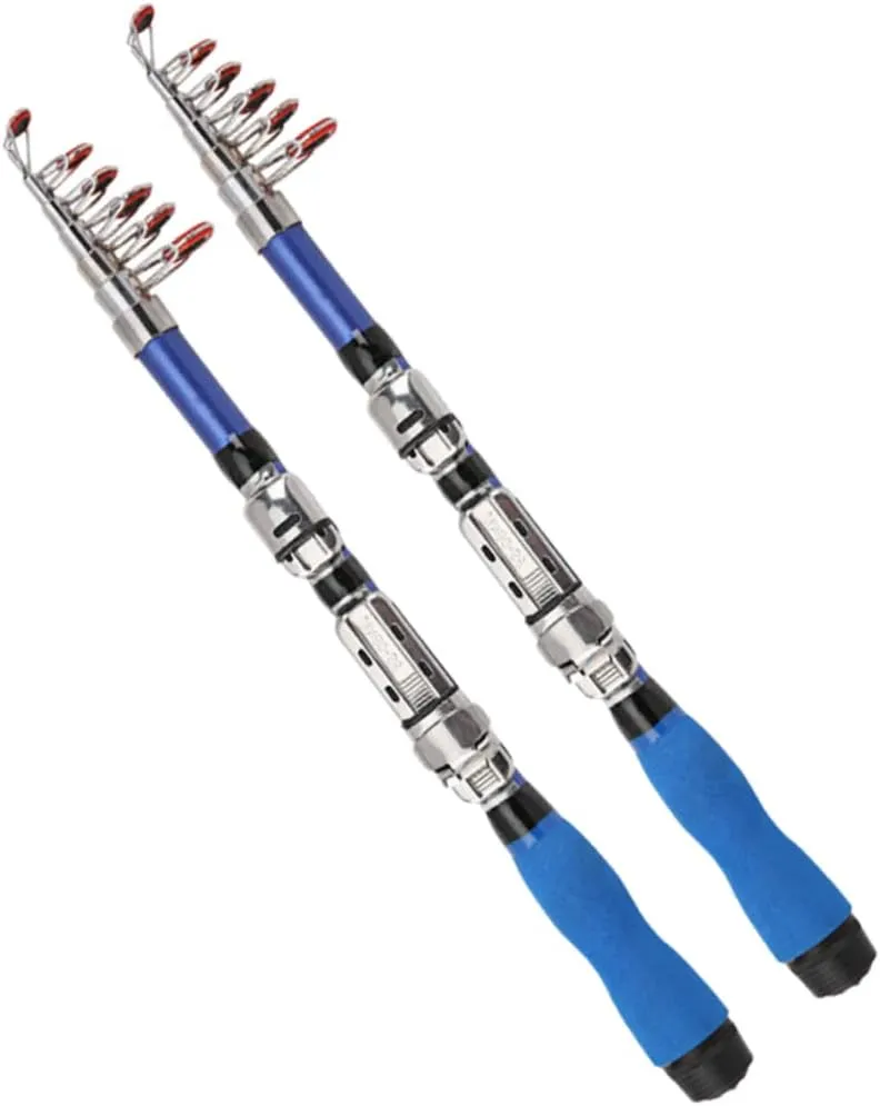 SUPVOX 2pcs Fishing Pole Carbon Fiber Fishing Rod Telescopic Fishing Rod Boat Fishing Rod Portable