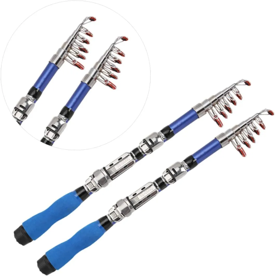 SUPVOX 2pcs Fishing Pole Carbon Fiber Fishing Rod Telescopic Fishing Rod Boat Fishing Rod Portable
