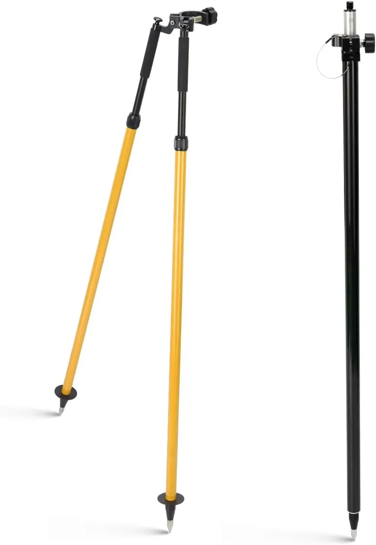 Surveying Bipod Aluminum Stand Adjustable Height, Portable Telescopic GPS Pole,7.21FT Lightweight Surveying Pole with Twist Lock System
