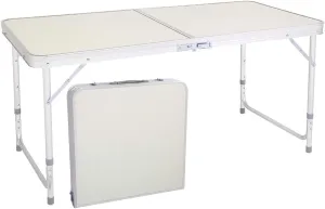 Table 4FT Portable Lightweight Aluminum Camping Table, Adjustable Height, with Handle for Outdoor Indoor L8