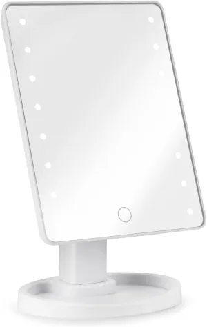 Table Desk Vanity Makeup Mirror LED Simple Desktop Makeup Mirror Rotatable Square Portable Makeup Mirror Girls Beauty Portable Light Mirror Portable Small Cosmetic Mirror (Color : A)