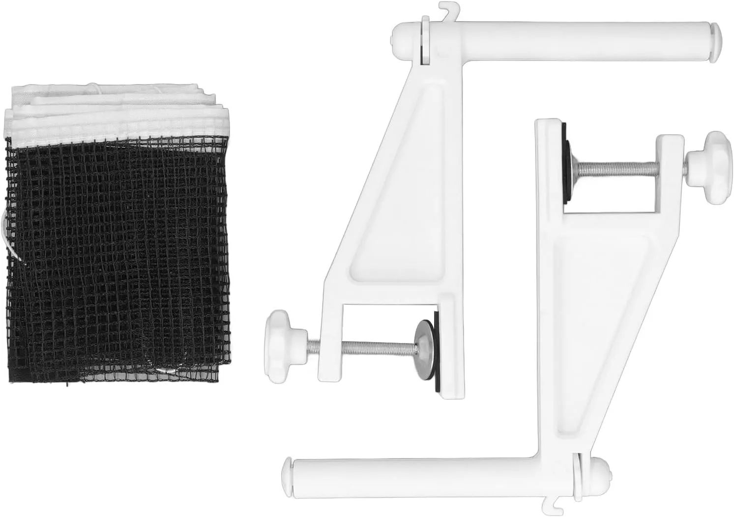 Table Tennis Net Post Set Folding Adjustable Easy Setup Portable Table Tennis Mesh Net with Screw On Clamp for Indoor Outdoor