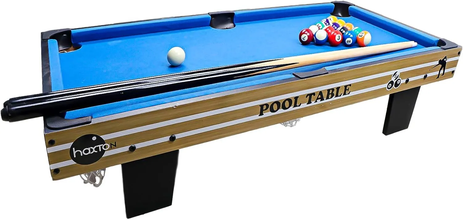 Table Top Mini Pool Table 40" Portable Pool Table Game Set for Kids Adults Families in Playroom Game Room or Bedroom Includes Billiard Table Balls Cue Sticks Chalk Brush and Triangle (36" Pool Table)