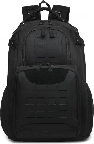 Tactical Backpack Canvas Backpacks Outdoor laptop backpack MOLLE nylon Backpack Camping fishing (Black)