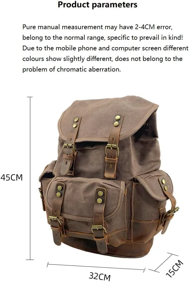Tactical Backpack Military Molle Hiking 20-35L Waterproof oil wax canvas bag travel mountaineering bag grey