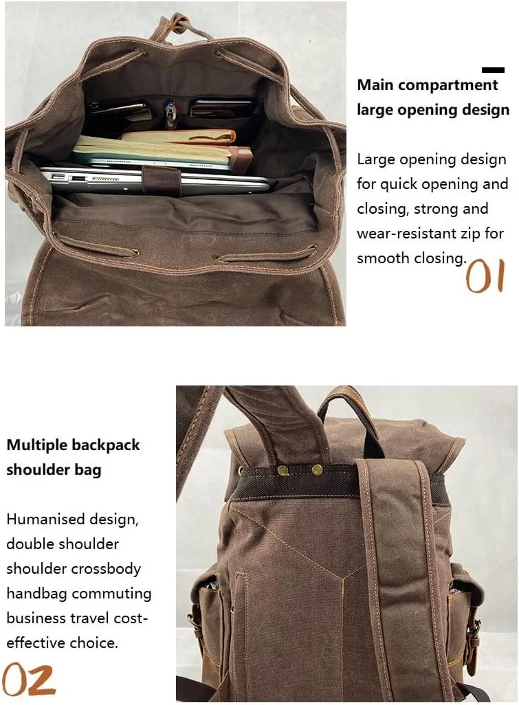 Tactical Backpack Military Molle Hiking 20-35L Waterproof oil wax canvas bag travel mountaineering bag grey