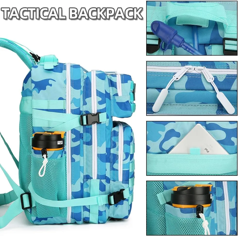 Tactical Backpack - Military Tactical Bag for Men & Women, 45L Fitness Backpack (Blue)