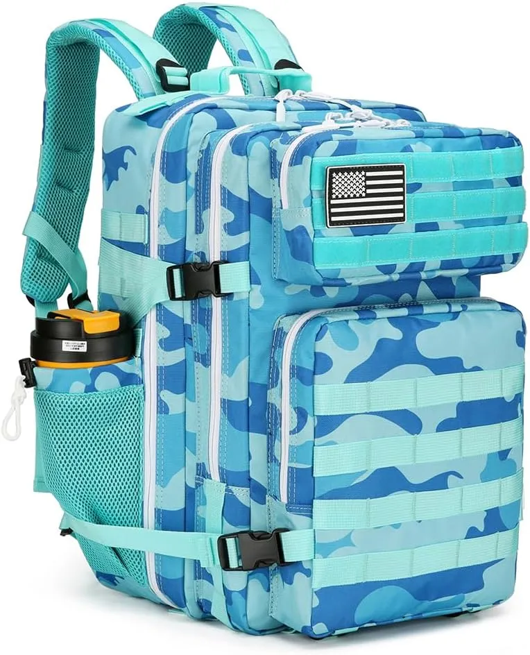 Tactical Backpack - Military Tactical Bag for Men & Women, 45L Fitness Backpack (Blue)