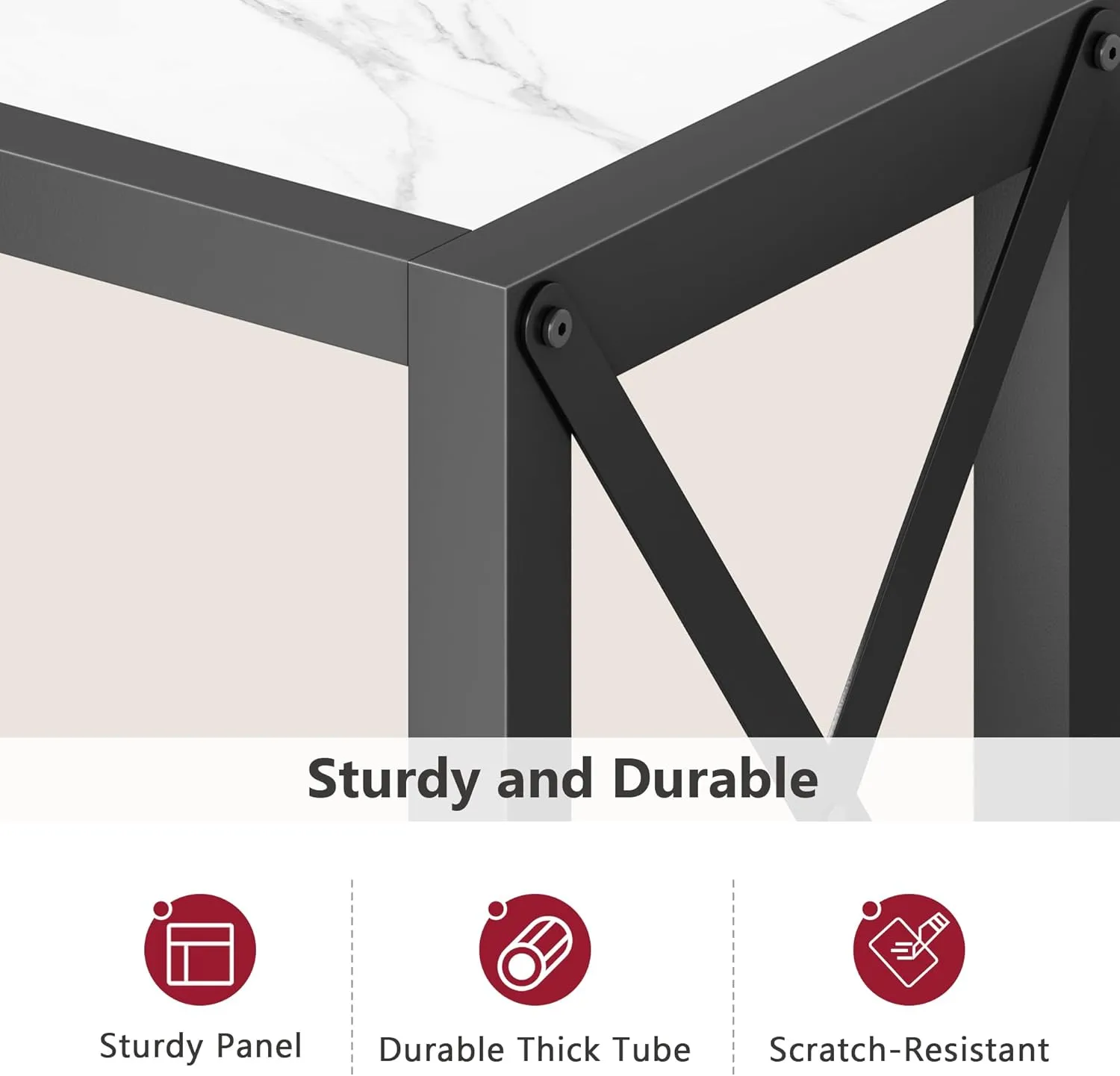 Tajsoon Console Table, 2-Tier Entryway Table, 41.8”L Narrow Sofa Table with Shelves, Entrance Table for Hallway, Entryway, Living Room, Foyer, Corridor, Office, Black & White