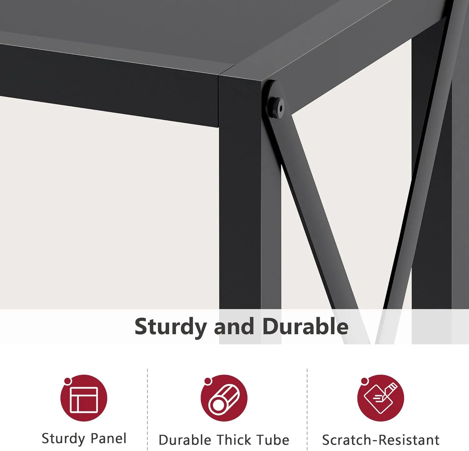 Tajsoon Console Table, 2-Tier Entryway Table，41.8”L Narrow Sofa Table with Shelves, Entrance Table for Hallway, Entryway, Living Room, Foyer, Corridor, Office, Black
