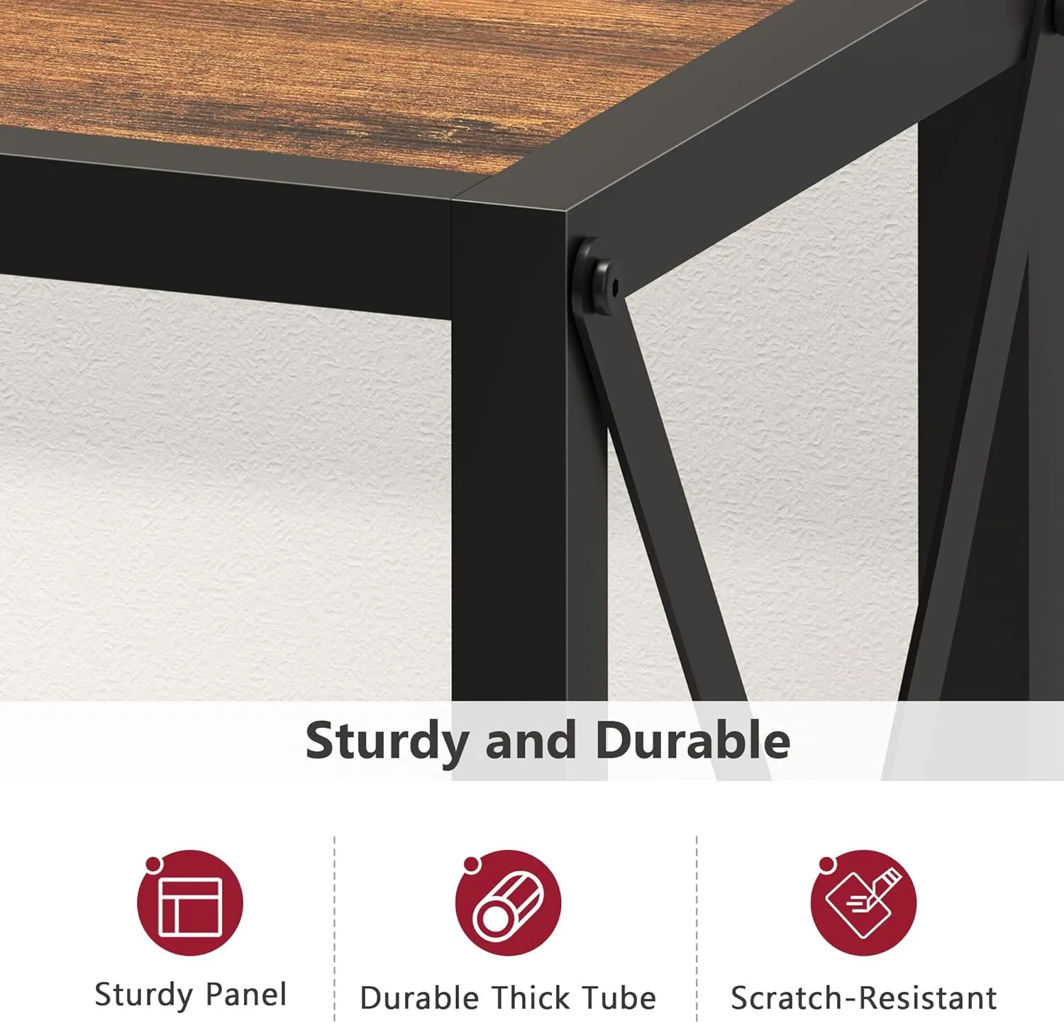 Tajsoon Console Table, 2-Tier Industrial Entryway Table, 41.8”L Narrow Entrance Sofa Table with Shelves, Hallway, Living Room, Foyer, Corridor, Office, Rustic Brown and Black