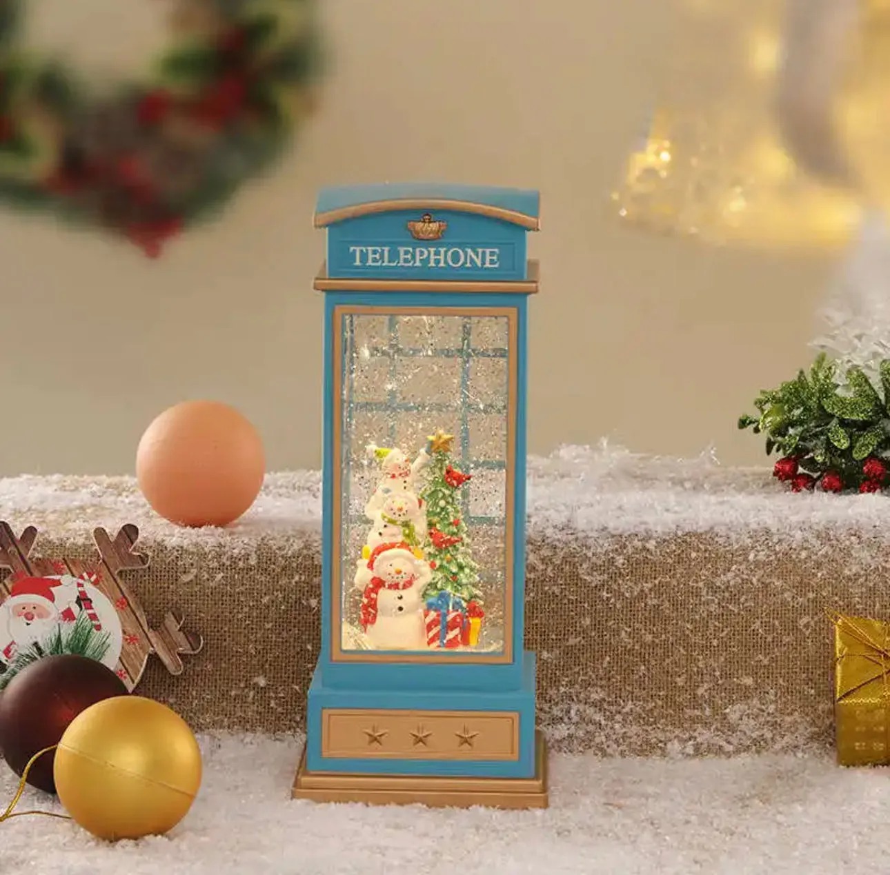 Telephone Booth Christmas Lantern