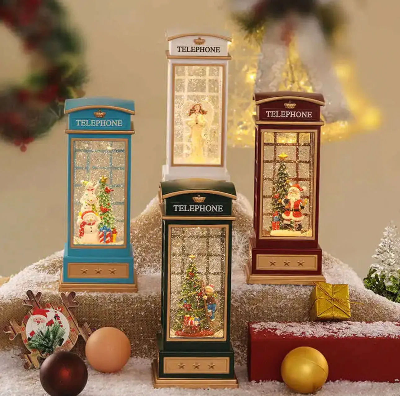 Telephone Booth Christmas Lantern