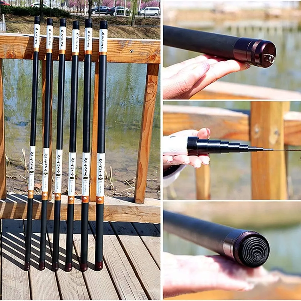 Telescopic Carbon Fishing Rod 8-13 Meters Extra Long Hit The Pole Ultra Hard Ultralight - Big Fish