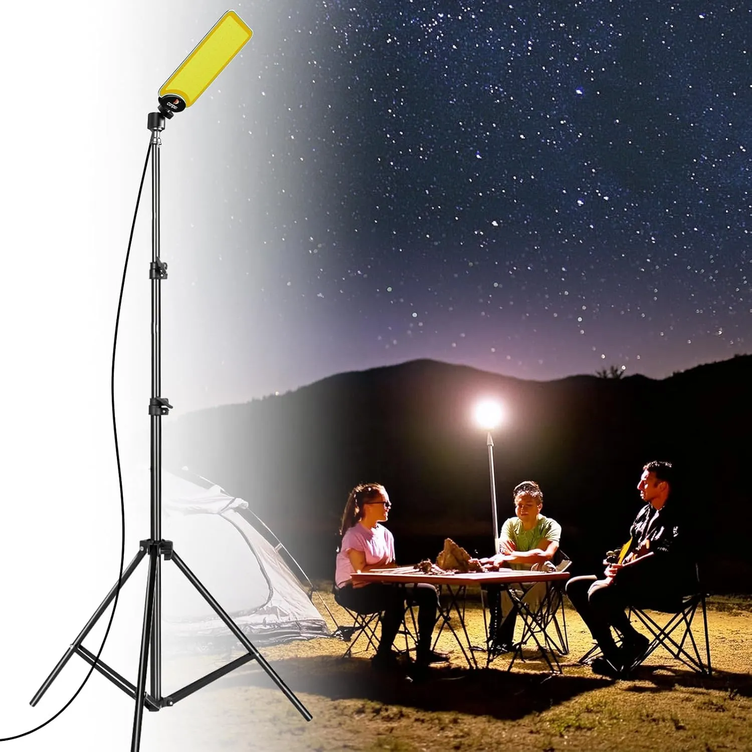 Telescopic LED Camping Lights 18000 Lumens - Tripod, Remote Control, Outdoor Telescoping Light with Stand