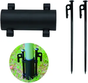 Telescoping Tarp Poles Adjustable Camping Tent Poles Aluminum Awning Tarp Pole, for Camping Tarp Awning Shelter Canopy Sunshade-1 Holder   2 30cm Ground Nails