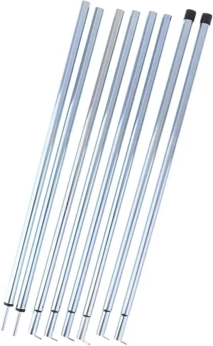 Tent Pole Support Frames Kit Outdoor Support， 2Pcs 4 Section Tarp Shelter Canopy Tent Awning Support Rod Porch Iron Pole
