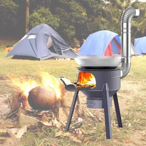 Tent Stove Wood Burning Stove, Rocket Camping - 41 61cm Tall Hot w/Detachable Legs for Heating and Cooking