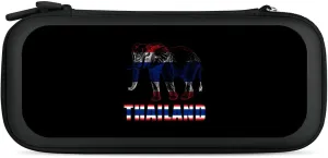 Thailand Flag Thai Elephant Compatible with Switch Carrying Case Hard Travel Game Bag Pouch with 15 Games Accessories