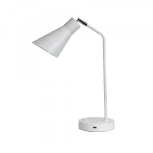 THOR White Table Lamp with Adjustable Head (1 x E27)