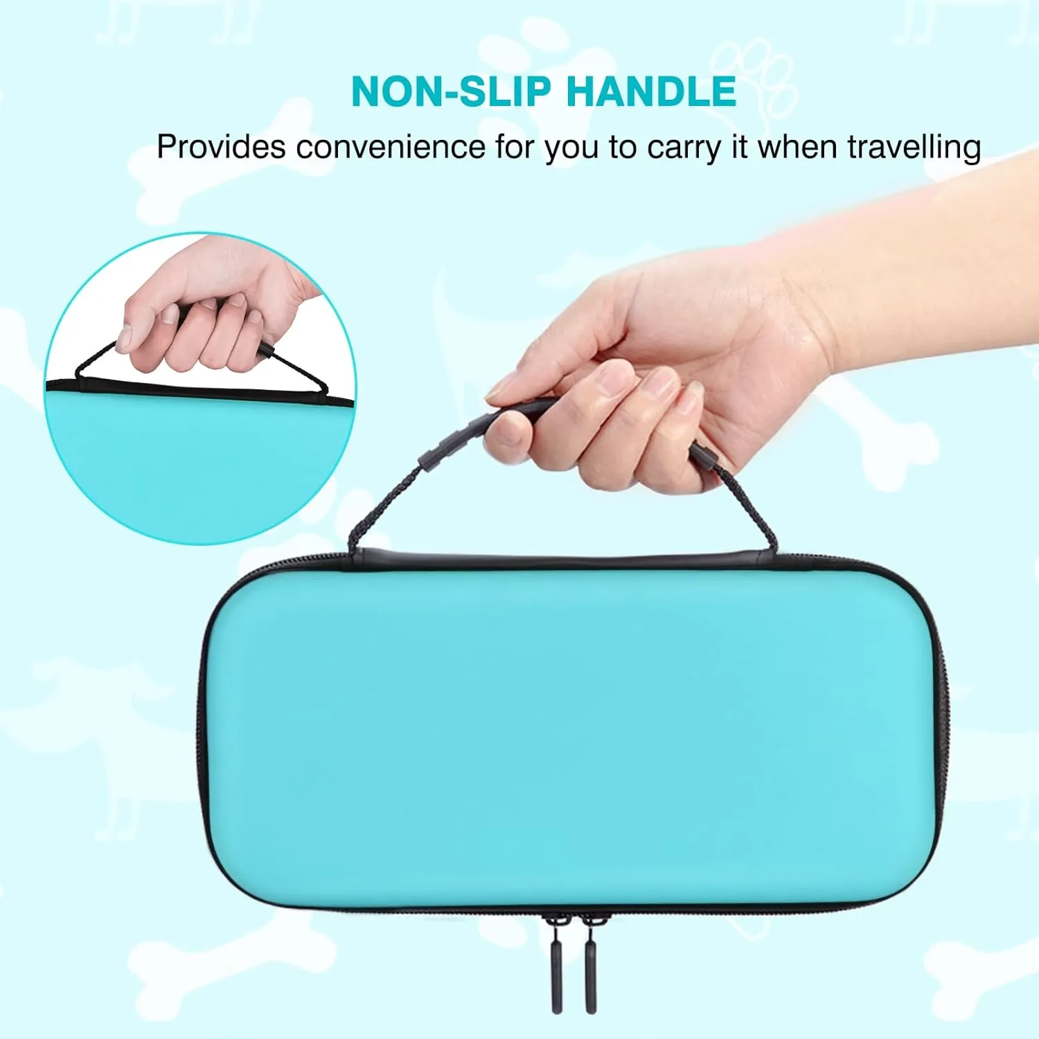 TIKOdirect Carrying Case for Switch lite, Shockproof Portable Travel Bag with Large Storage, Glitter Galaxy Cover, Screen Protectors, Cute Cat Claw Thumb Grips Caps, Turquoise