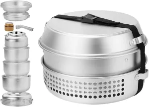 Tissting Camping Cookware Set, Aluminum Alloy Campfire Cooking Pots Frying Pans Portable Stove Kettle Lightweight Outdoor Cooking Set for Camping, Backpacking, Hiking, Picnic, Cooking Acces