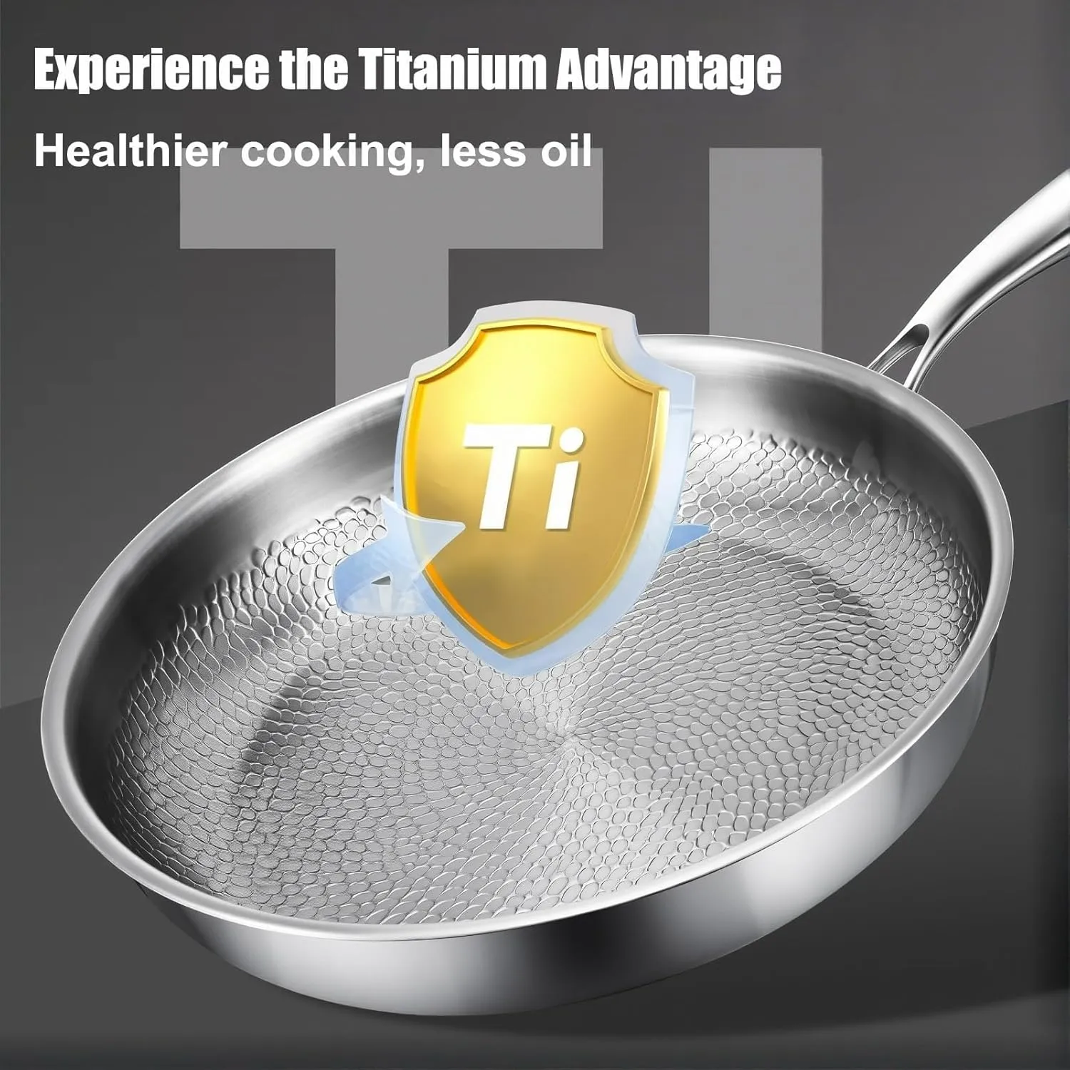 Titanium Hammered Pan Pro, 2025 New Multifunctional Ultra-Durable Scratch-Resistant Non Stick, Even Heating For Cooking