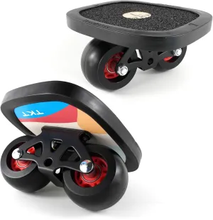 TKT Beginner Portable Roller Road Drift Skates Plate with Cool Maple Deck Anti-Slip Board Split Skateboard（Black）