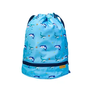 Toddler Lightweight Under The Sea Drawstring Bag - Blue Shark
