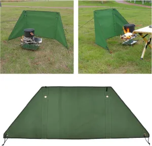 Topyond Camping Stove Windscreen, Folding Stove Windshield with Support Rods, Camping Wind Guard for Grills, BBQ, Outdoor Picnic, Cooking Accessories