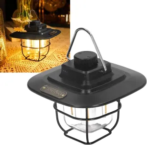Topyond Vintage LED Camping Lantern,Battery Operated,Portable Camping Light for Emergency,Retro Design,Hanging and Foldable for Outdoor
