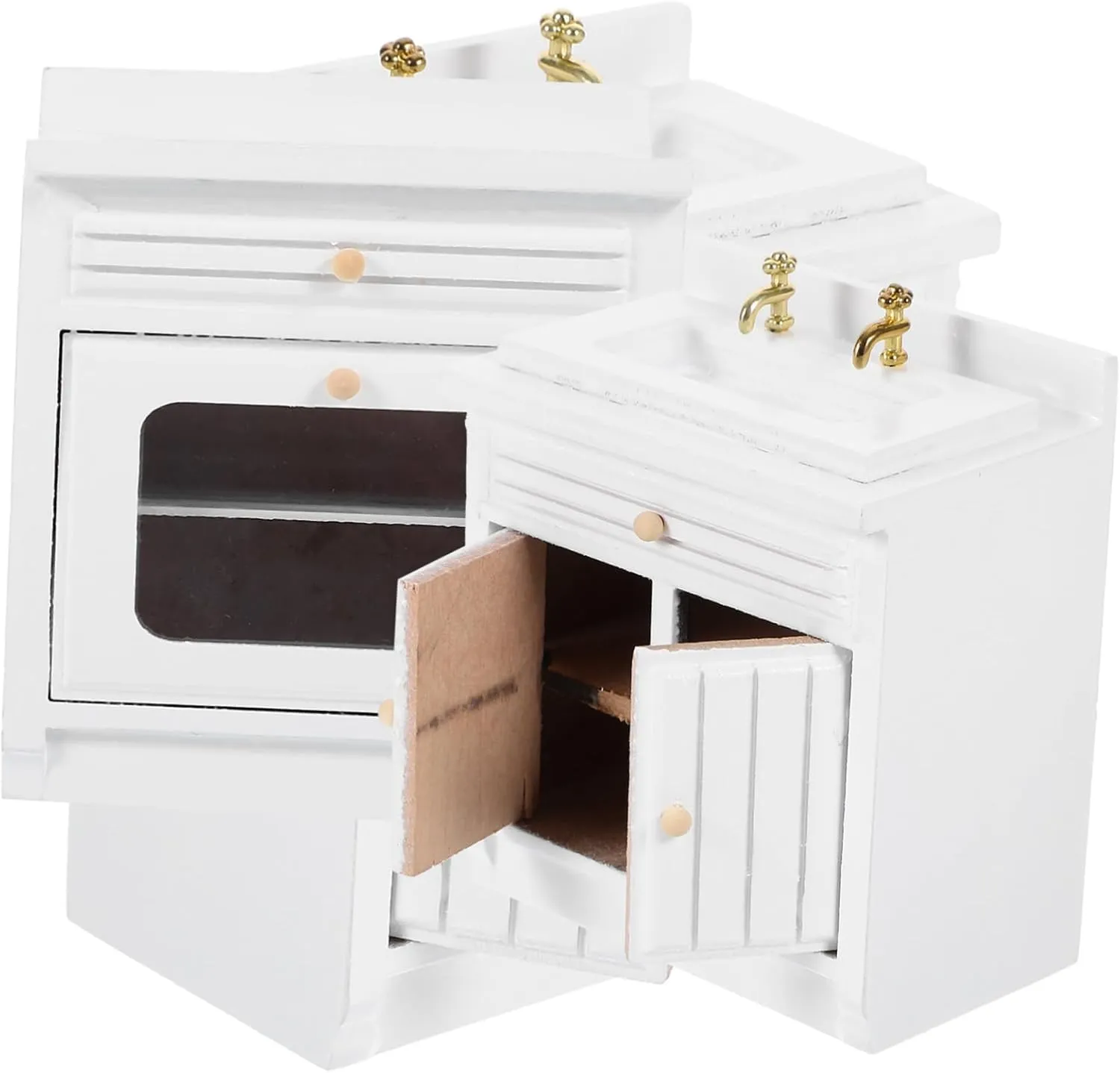 Totority 1set Miniature Doll House Kitchen Stove and Sink Compact Furniture Prop for Decor and Miniature Life Scenes Lightweight and Stylish Design