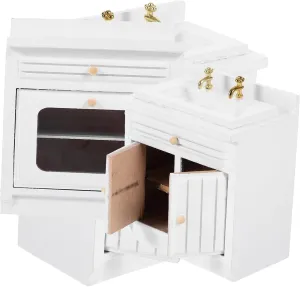 Totority 1set Miniature Doll House Kitchen Stove and Sink Compact Furniture Prop for Decor and Miniature Life Scenes Lightweight and Stylish Design