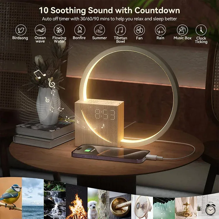 Touch Control Bedside Alarm Clock Light – Elegant & Adjustable Wake-Up Lamp